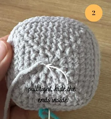 Pull tight and hide the end inside
