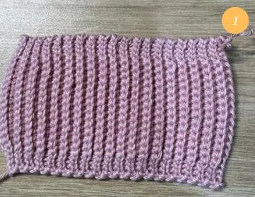 Ribbed crochet rectangle for the pumpkin body