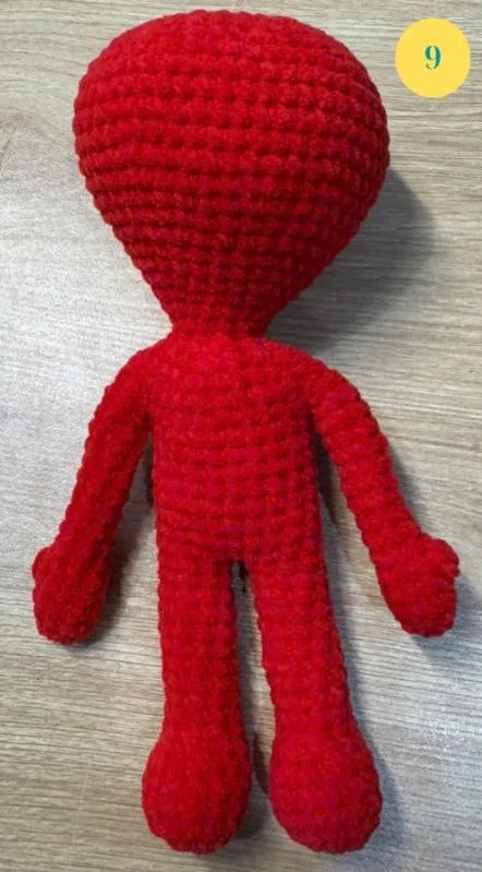 Finished strawberry body and head