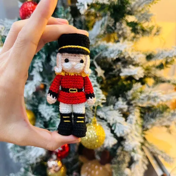 Handmade Nutcracker Amigurumi – Christmas Soldier Ornament – Crochet Nutcracker