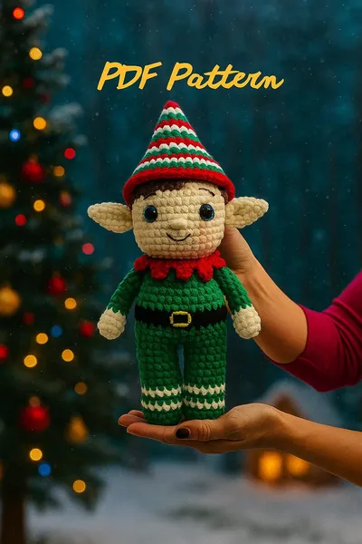 Elf Amigurumi Crochet Pattern PDF – Christmas Plush Doll Tutorial