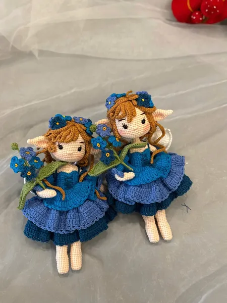 Woodland fairy doll – Handmade Cotton Amigurumi Toy