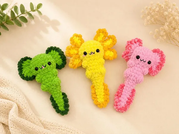 Axolotl Crochet Pattern – No Sew Baby Axolotl Amigurumi PDF – axolotl pattern