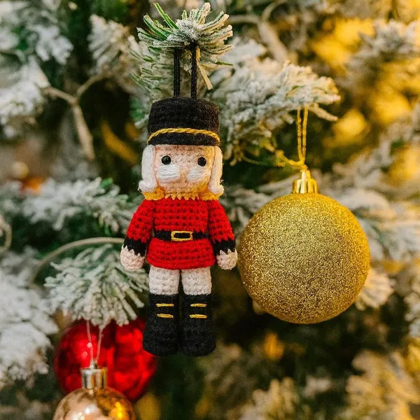 Handmade Nutcracker Amigurumi – Christmas Soldier Ornament – Christmas doll