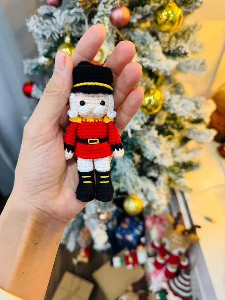 Handmade Nutcracker Amigurumi – Christmas Soldier Ornament – toy soldier crochet