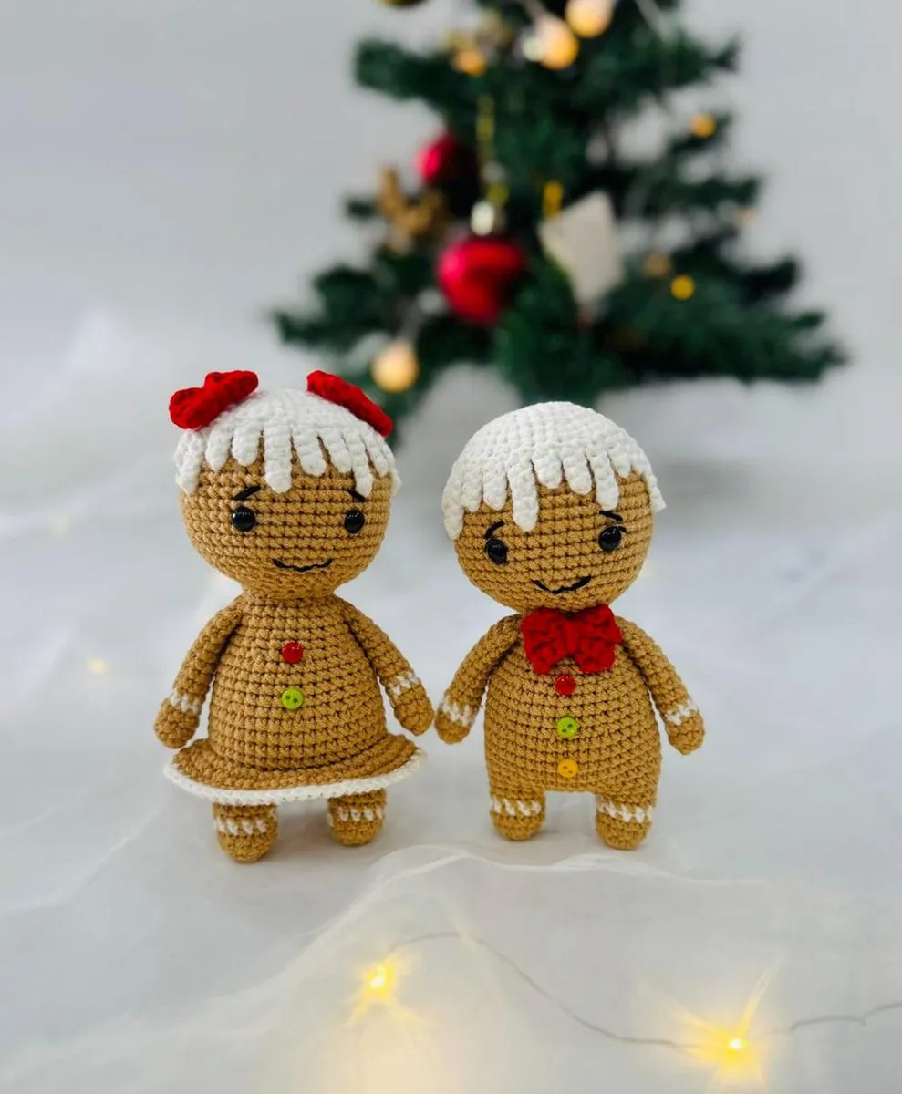Handmade Crochet Gingerbread Man Ornament