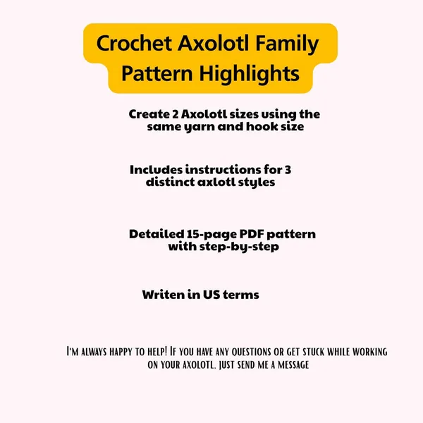 Axolotl Crochet Pattern – No Sew Baby Axolotl Amigurumi PDF – easy amigurumi