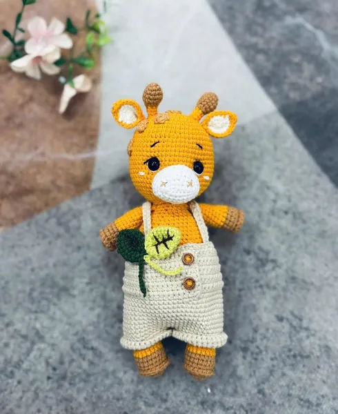 Handmade Crochet Giraffe Doll – Cotton Amigurumi Plush – amigurumi giraffe