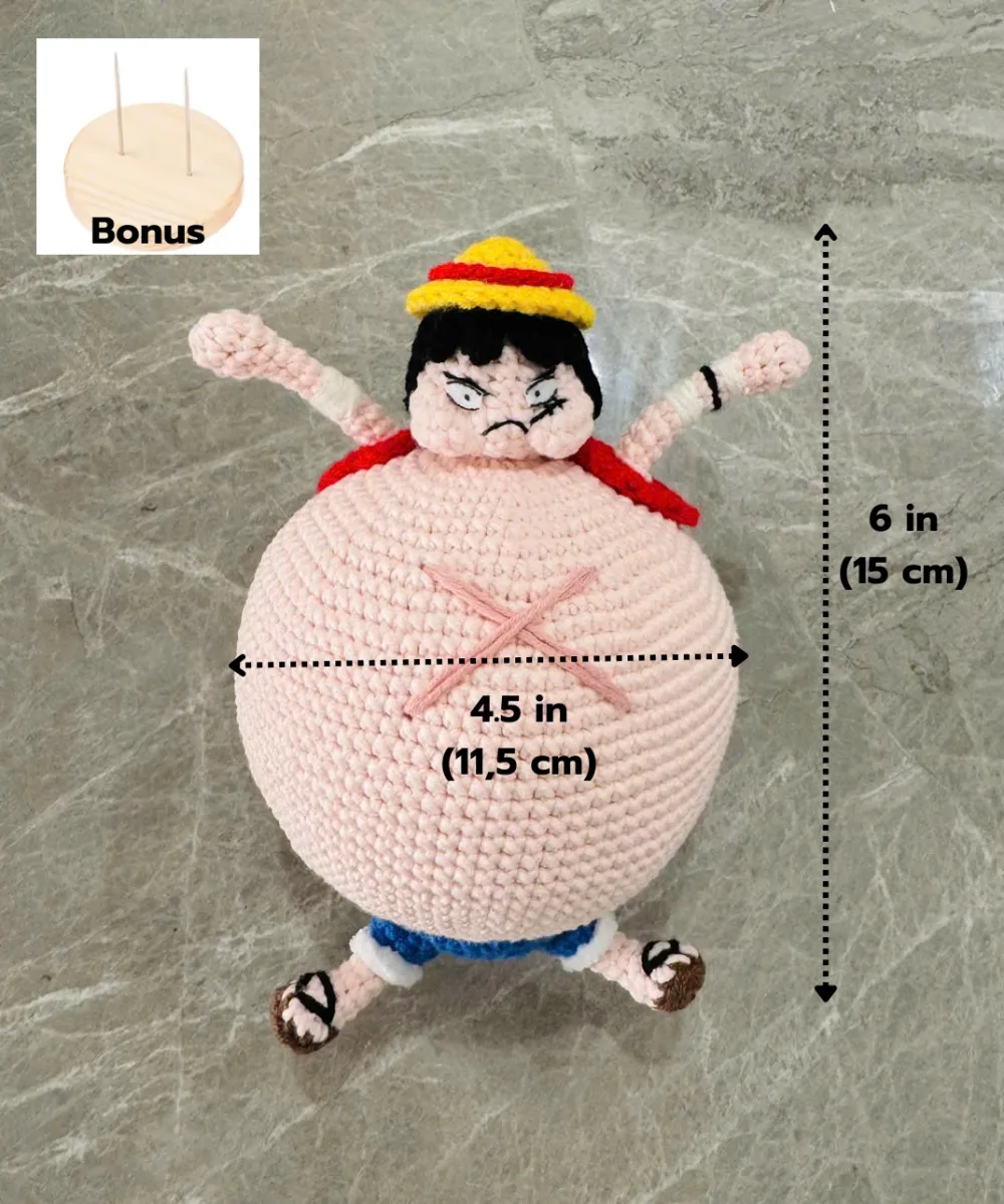 Luffy Crochet Plush – One Piece Amigurumi Doll