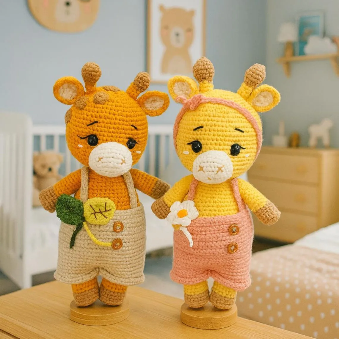 Handmade Crochet Giraffe Doll – Cotton Amigurumi Plush