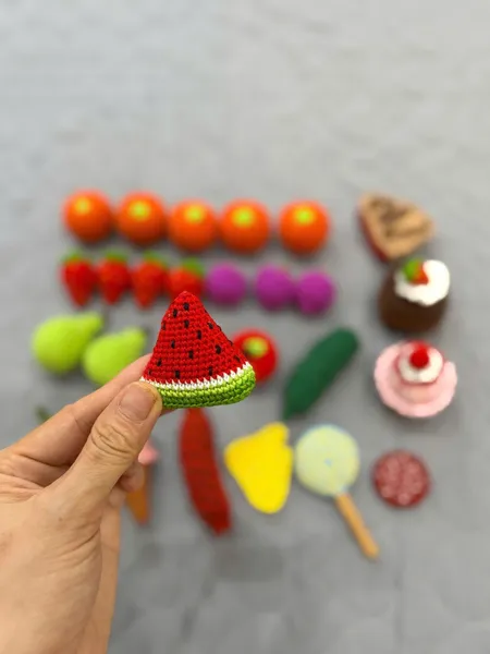 Handmade Crochet Hungry Caterpillar Toy – crochet food set