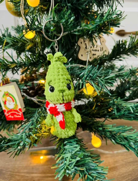 Handmade Crochet Grinch – Grinch Keychain – Amigurumi Grinch – Amigurumi Grinch