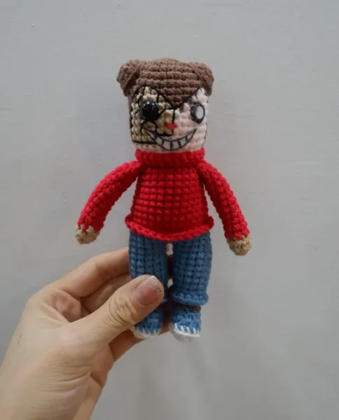 Handmade Crochet FNF Twiddlefinger Inspired Bear – FNF doll plush