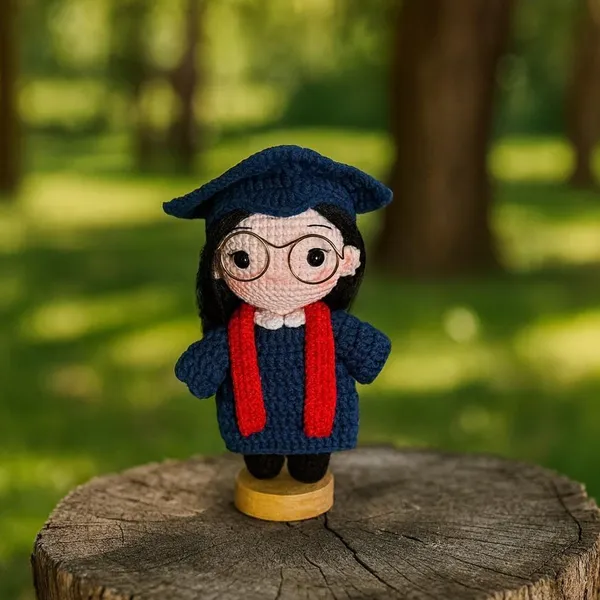 Crochet Graduation Doll – Personalized Amigurumi Grad Gift – custom grad gift