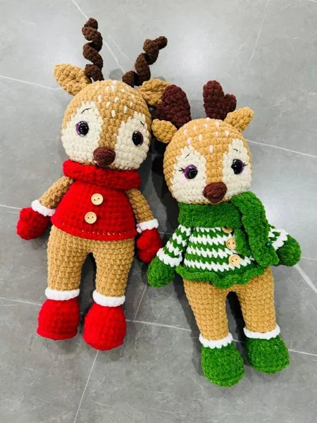 Christmas Reindeer Amigurumi Crochet Pattern PDF – Crochet elf big size