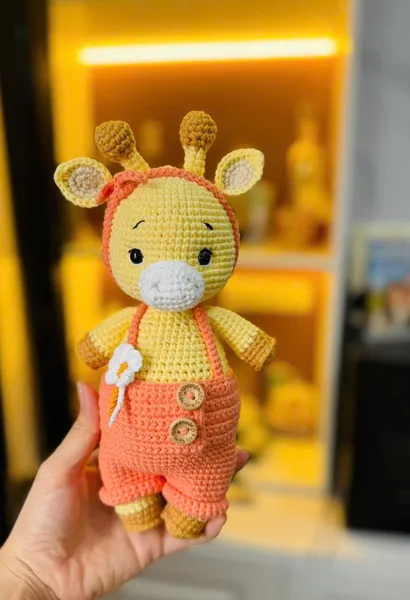 Handmade Crochet Giraffe Doll – Cotton Amigurumi Plush – plush giraffe