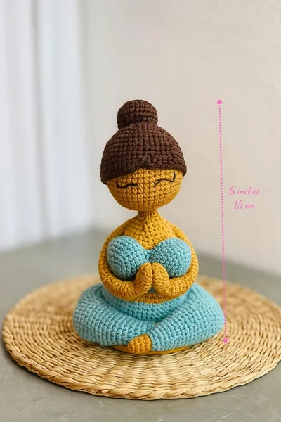 Handmade Crochet Yoga Doll – yoga decor gift idea