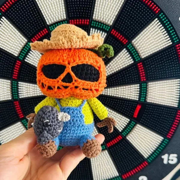 Crochet Pumpkin Scarecrow Plush – scarecrow crochet