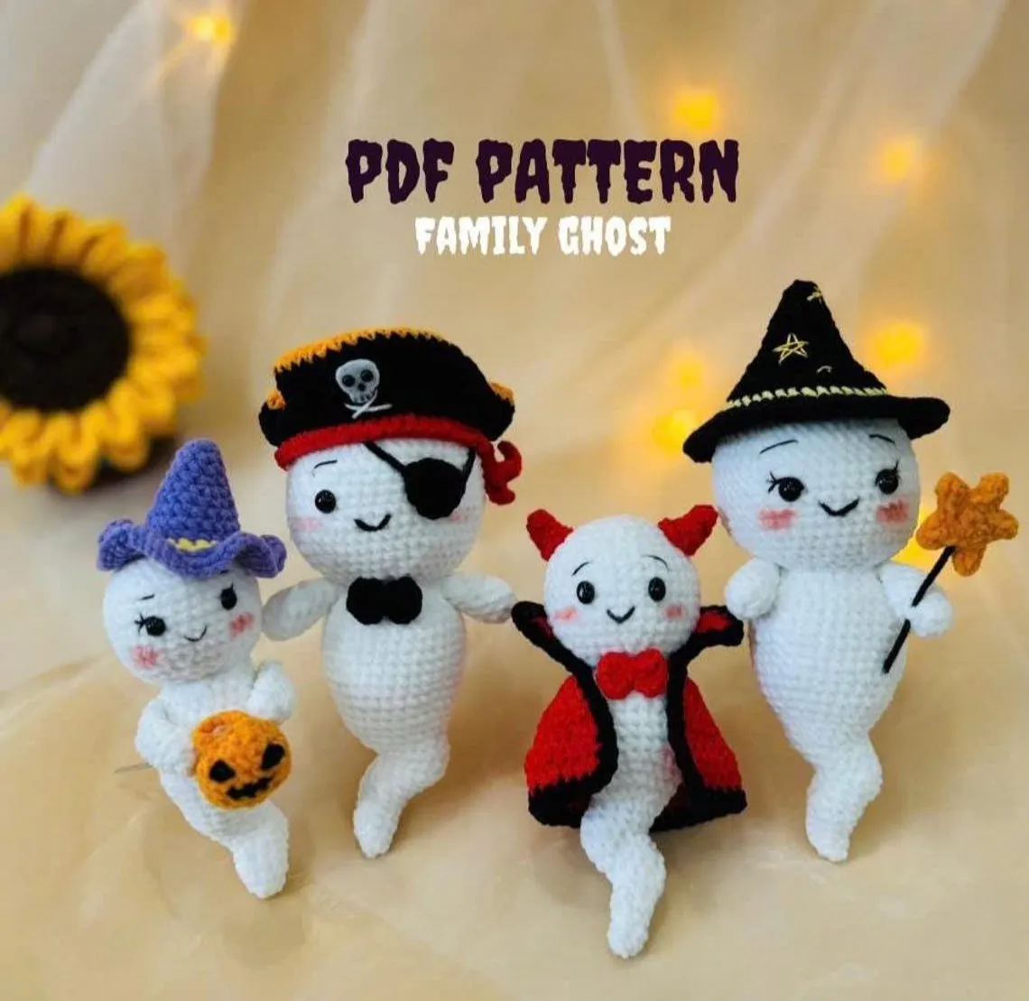 Halloween Ghost Crochet Pattern Bundle – 4-in-1 Pirate