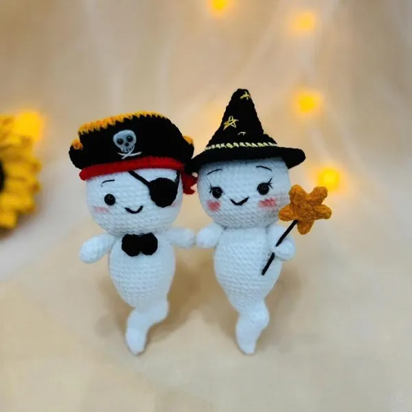 Halloween Ghost Crochet Pattern Bundle – 4-in-1 Pirate – cute halloween decor