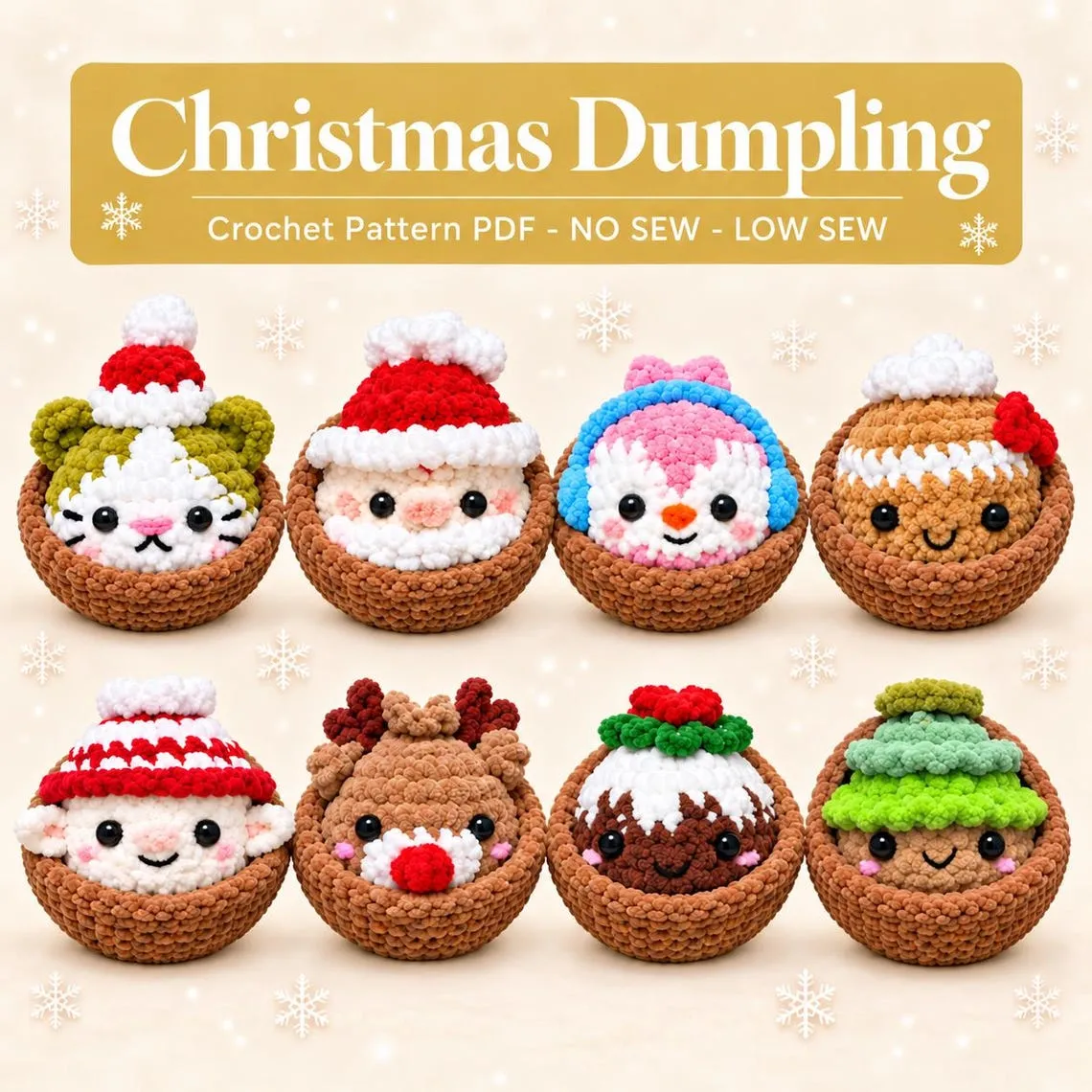 Christmas Dumplings Crochet Pattern Bundle – NO SEW