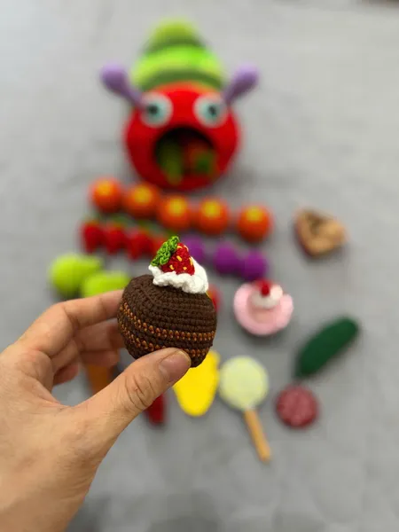 Handmade Crochet Hungry Caterpillar Toy – interactive toy