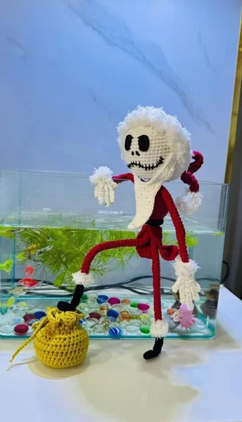 Handmade Skeleton Crochet Christmas Ornament – skeleton christmas