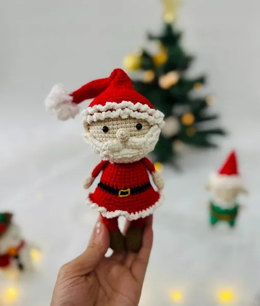 Gehäkelte Weihnachtsfiguren Set – Weihnachtsmann – Lebkuchenmann gehäkelt