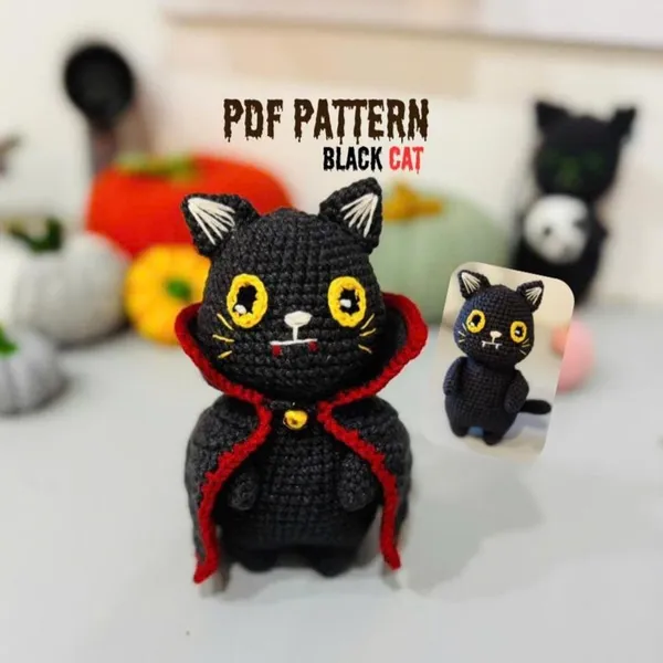 Black Cat Crochet Pattern – pattern Halloween