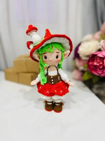 Pilz Fee Häkelpuppe – Pilz Fee