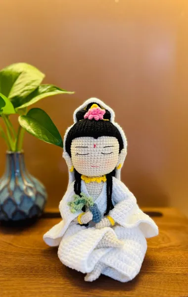 Quan Yin Crochet Doll – Handmade Buddhist Amigurumi