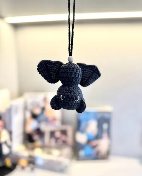 Handmade Crochet Bat Car Charm – crochet bat
