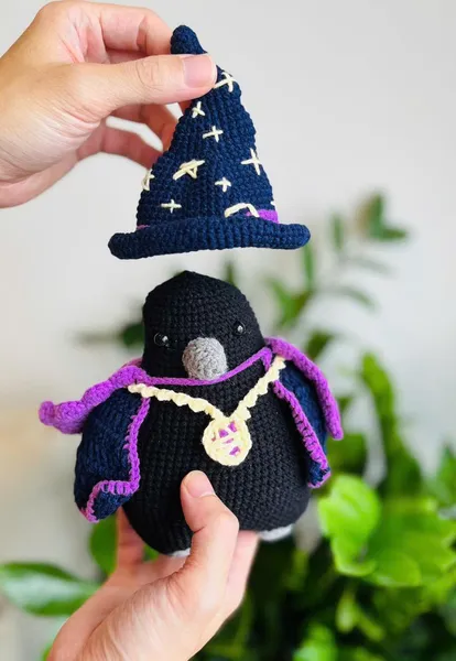 Handmade Crochet Wizard Owl & Witchy Crow – wizard owl