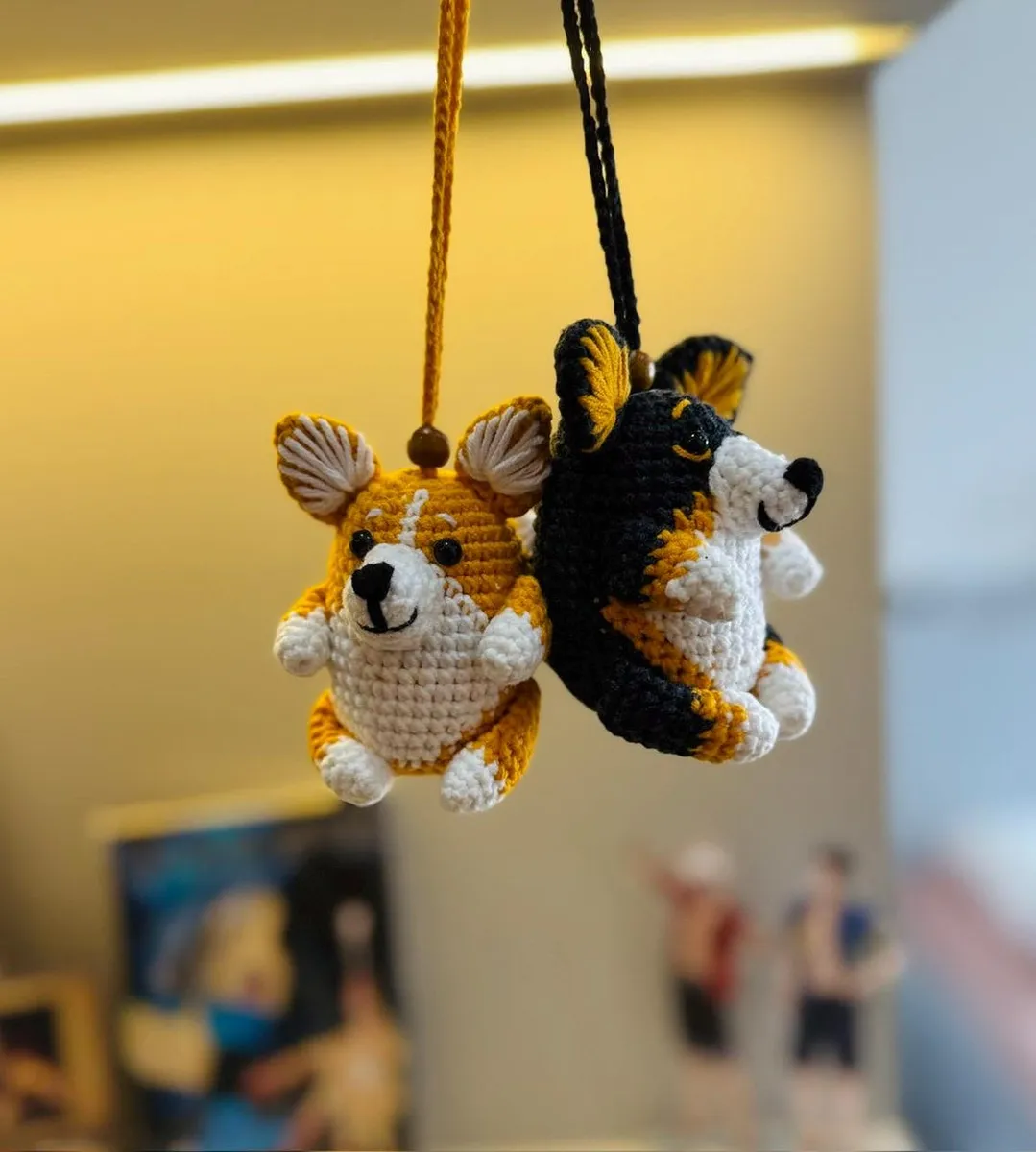 Crochet Corgi Keychain – Handmade Amigurumi Dog Bag Charm