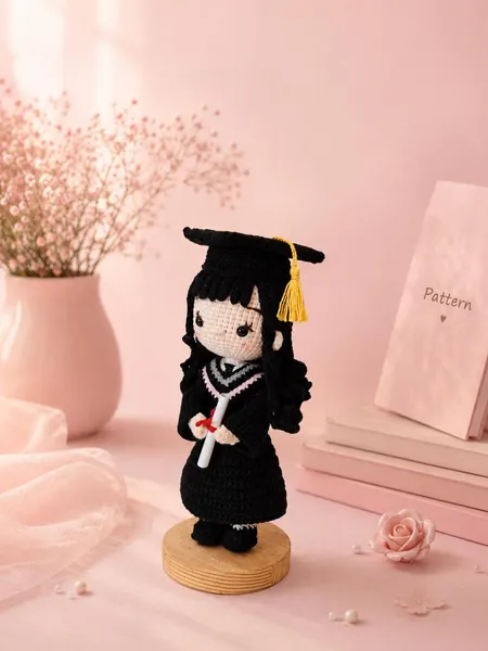 Crochet Graduation Doll PDF Pattern – graduate gift idea