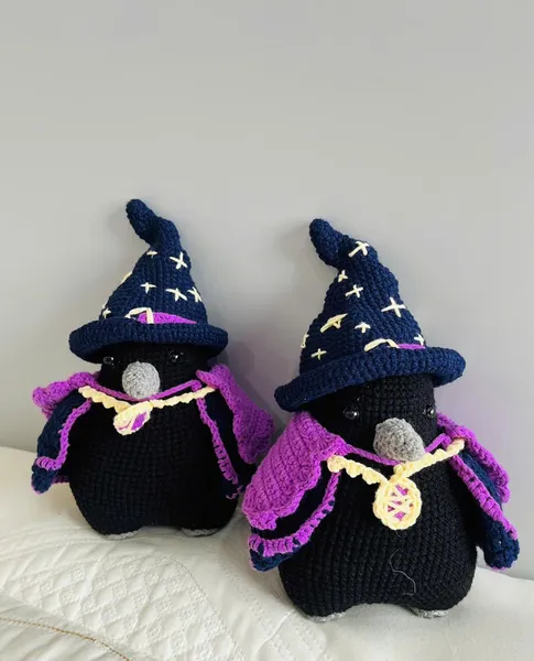 Handmade Crochet Wizard Owl & Witchy Crow – owl wizard