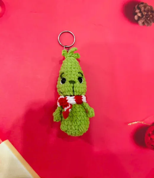Handmade Crochet Grinch – Grinch Keychain – Amigurumi Grinch