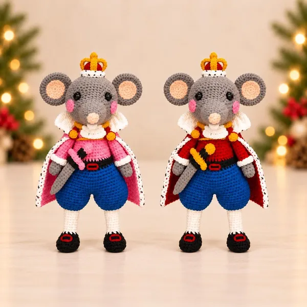 Nutcracker Mouse King – Handmade Nutcracker Christmas Amigurumi