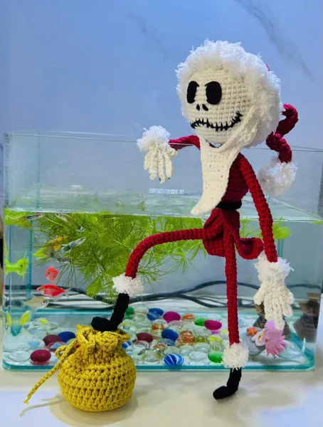 Handmade Skeleton Crochet Christmas Ornament – cute halloween