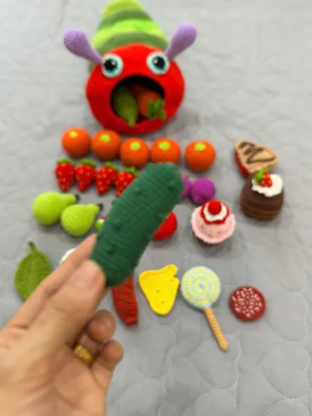 Handmade Crochet Hungry Caterpillar Toy – homeschool toy