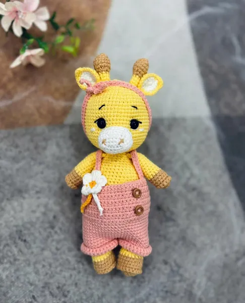 Handmade Crochet Giraffe Doll – Cotton Amigurumi Plush – stuffed giraffe