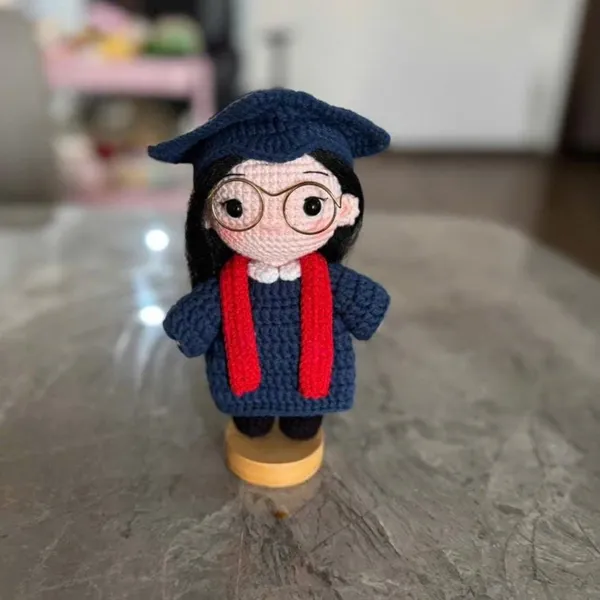 Crochet Graduation Doll – Personalized Amigurumi Grad Gift
