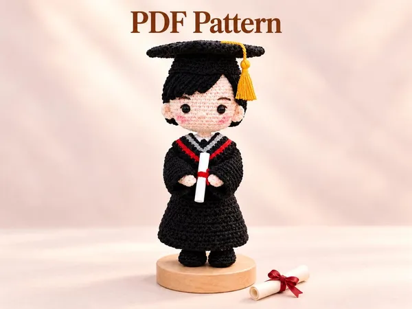 Crochet Graduation Doll PDF Pattern – Boy Graduation Pattern
