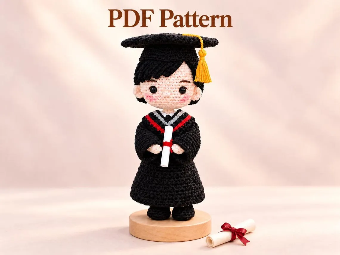 Crochet Graduation Doll PDF Pattern – Boy Graduation Pattern