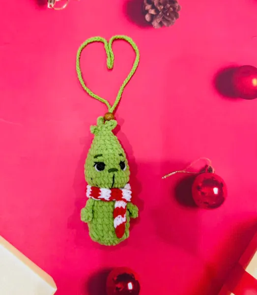 Handmade Crochet Grinch – Grinch Keychain – Amigurumi Grinch – photo 6