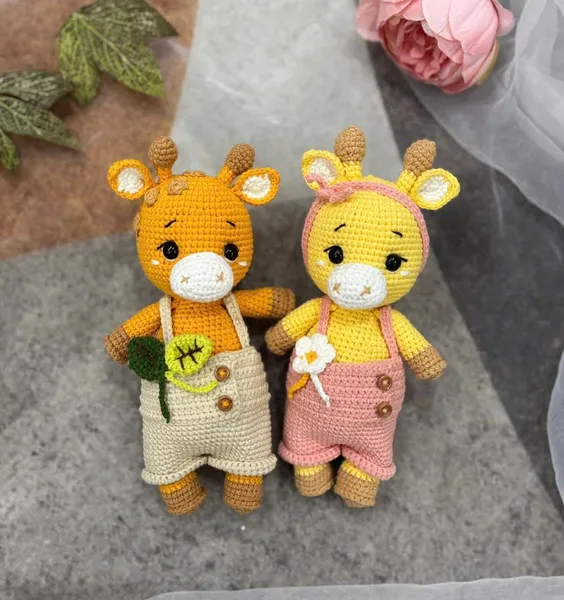 Handmade Crochet Giraffe Doll – Cotton Amigurumi Plush – crochet giraffe