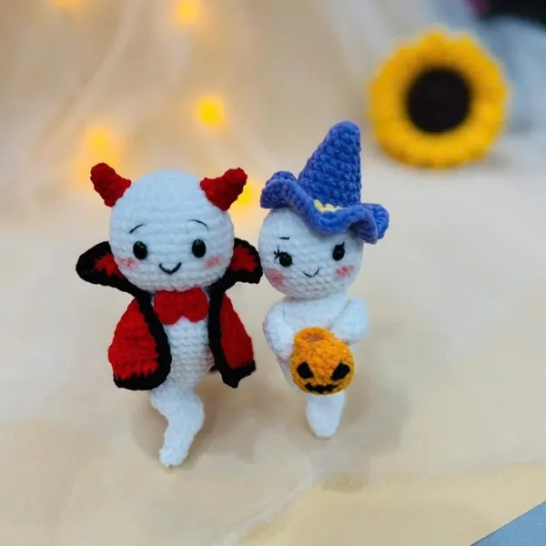 Halloween Ghost Crochet Pattern Bundle – 4-in-1 Pirate – devil