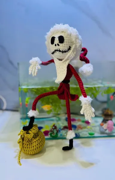 Handmade Skeleton Crochet Christmas Ornament – gothic christmas
