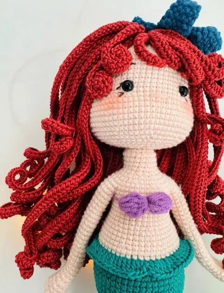 Handmade Crochet Mermaid Doll – mermaid tail