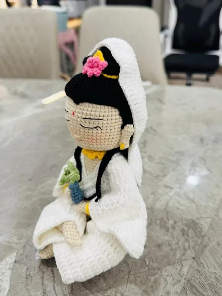 Quan Yin Crochet Doll – Handmade Buddhist Amigurumi – peaceful decor